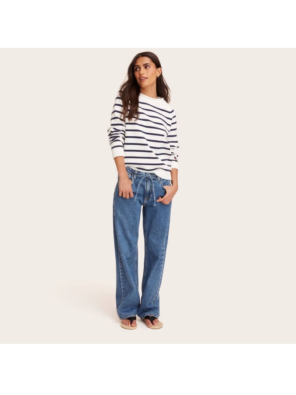 NWT Parke Wide Leg Tie-Waist Blue Jeans - Women’s 6